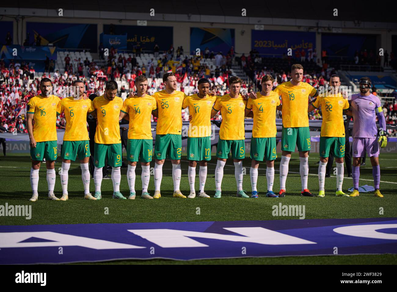 Doha, Qatar. 28 gennaio 2024. AUSTRALIA VS INDONESIA：TURNO DI 16 - Coppa d'Asia AFC Qatar 2023 allo stadio Jassim Bin Hamad. Crediti: Meng Gao/Alamy Live News Foto Stock