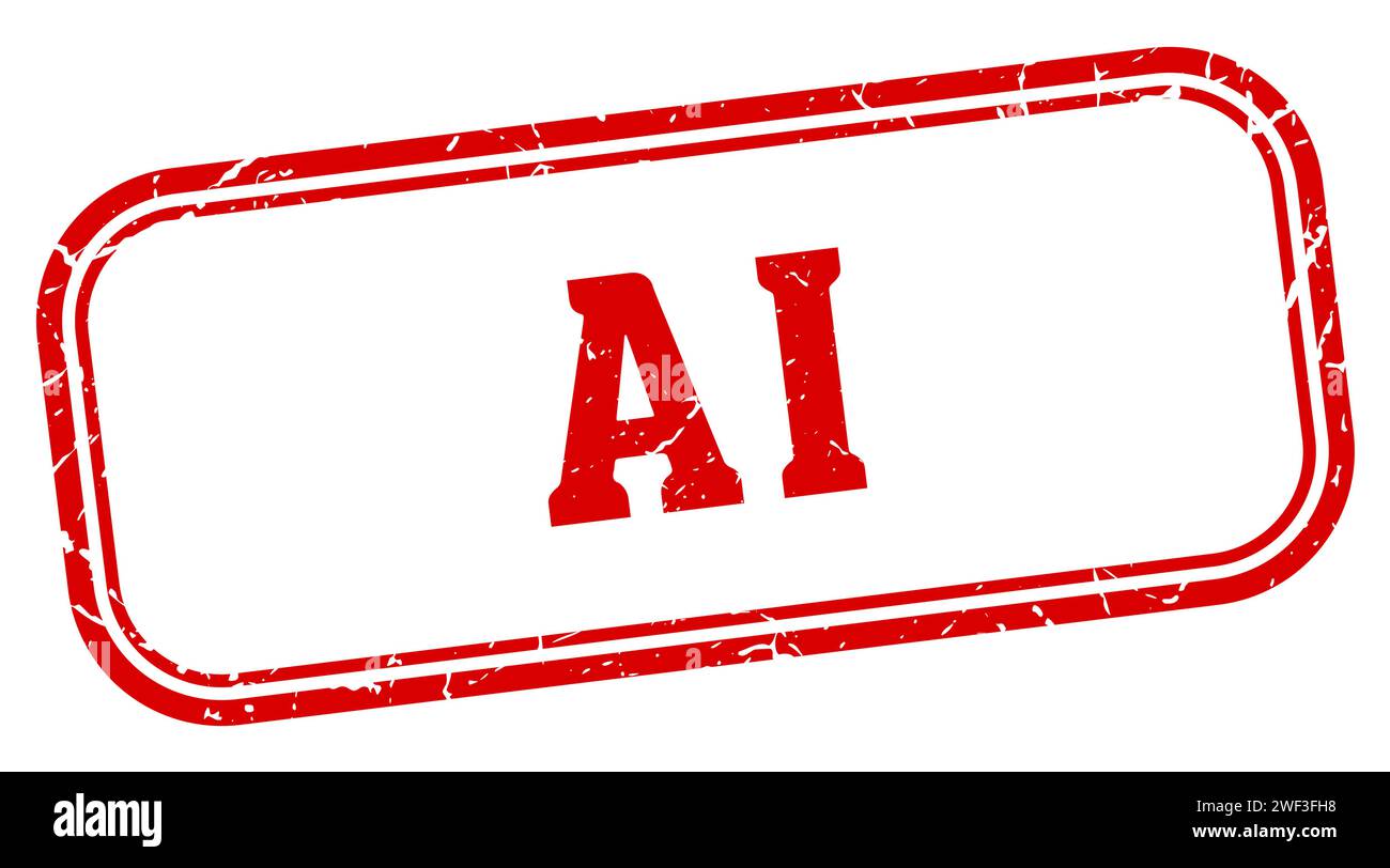 francobollo ai. timbro rettangolare ai isolato su sfondo bianco Illustrazione Vettoriale