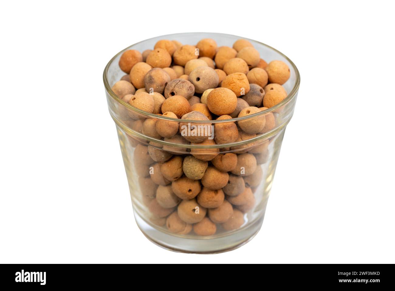 Palle di argilla LECA per piante da interno in vaso trasparente Foto Stock