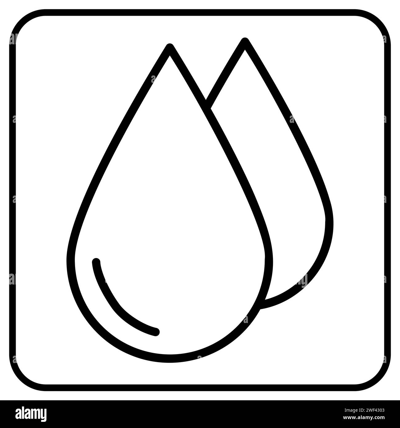 Icona del vettore di goccia d'acqua, pulsante per Web o app Illustrazione Vettoriale