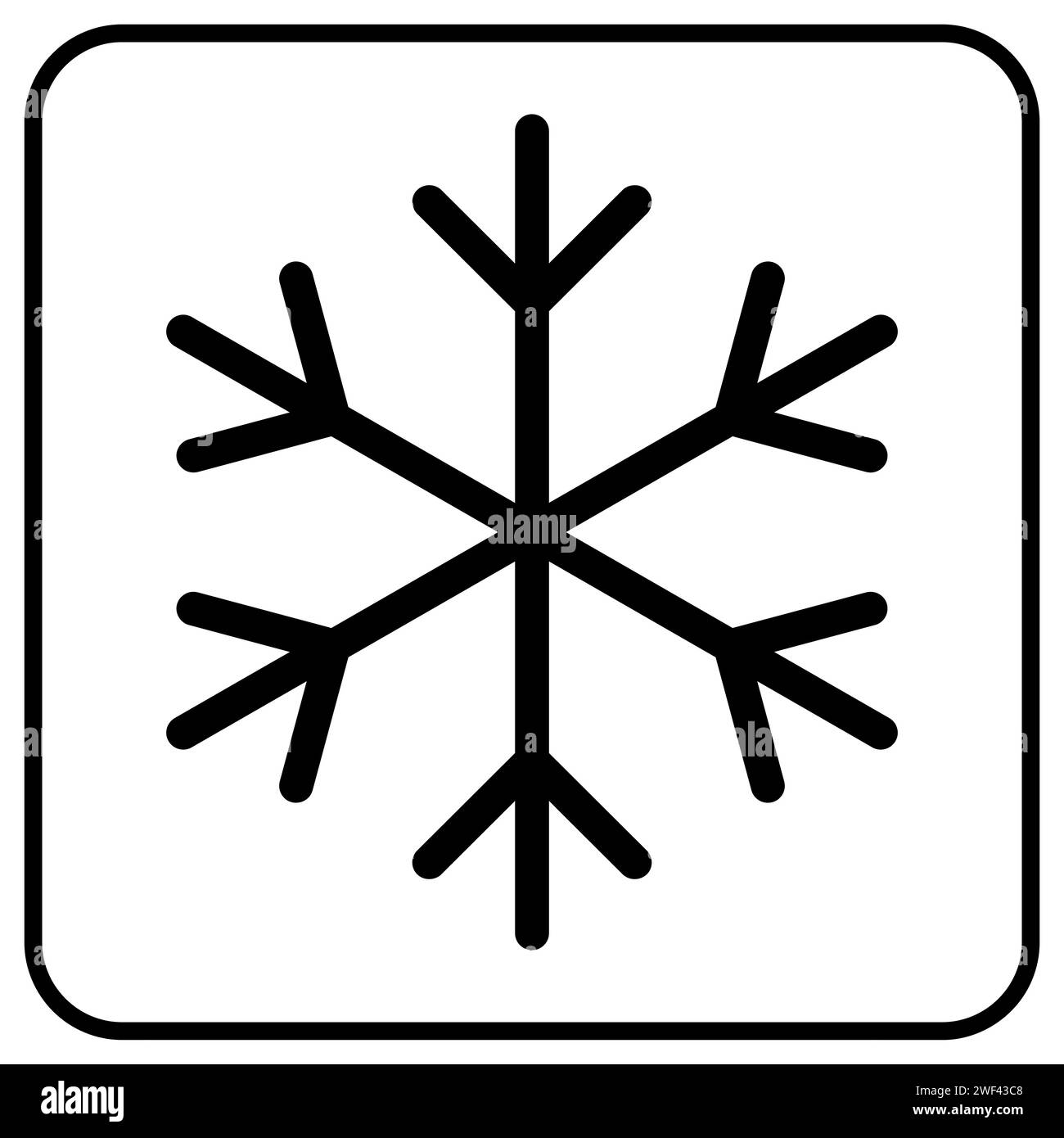 Icona del fiocco di neve isolata su sfondo bianco. Illustrazione vettoriale. Icona vettoriale fiocco di neve per il pulsante app o sito Web Illustrazione Vettoriale