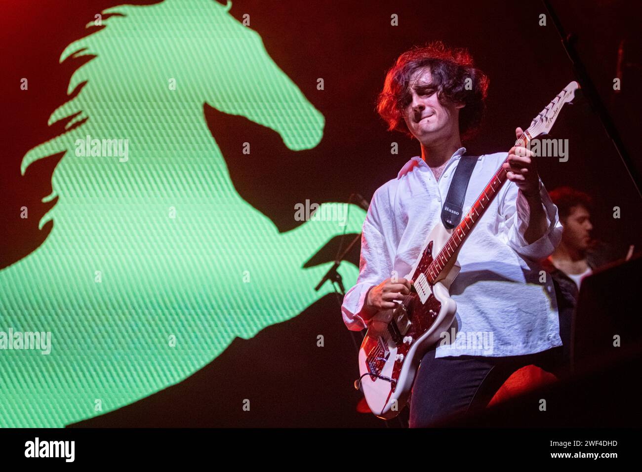 Cartagena, Spagna. 20 luglio 2023. Gruppo rock spagnolo, Arde Bogota, durante la loro esibizione al la Mar de Musicas Festival di Cartagena, Spagna. © ABEL Foto Stock