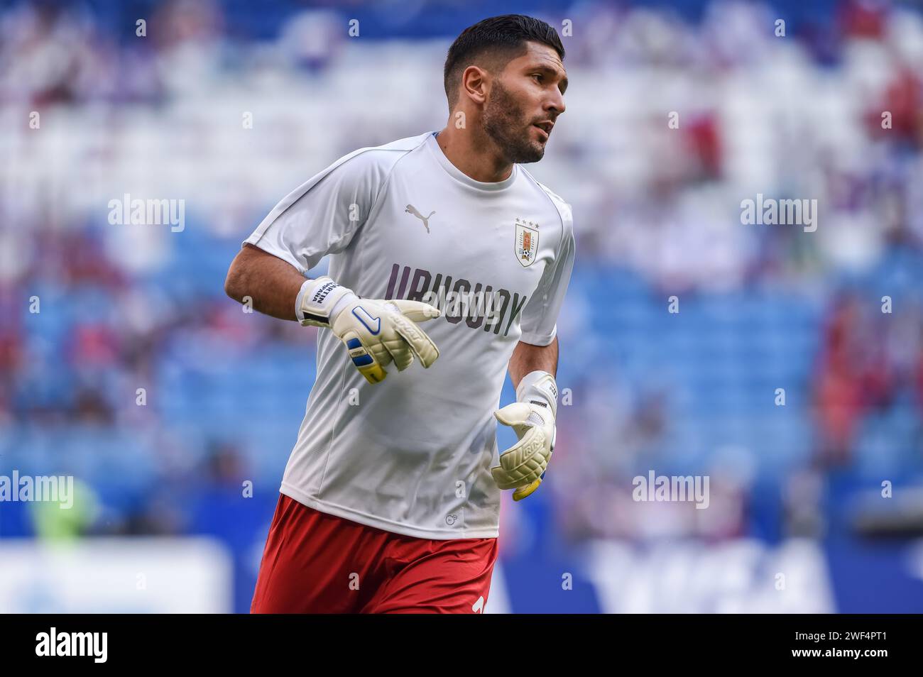 Samara, Russia – 25 giugno 2018. Sostituto del portiere della nazionale di calcio dell'Uruguay Martin Silva in allenamento prima della partita della Coppa del mondo FIFA 2018 Uruguay Foto Stock