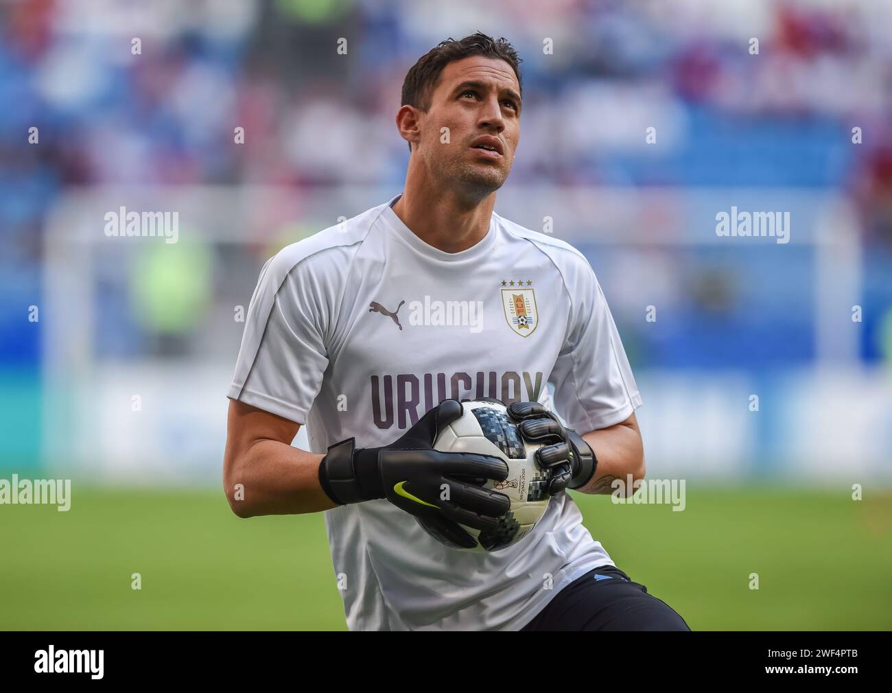 Samara, Russia – 25 giugno 2018. Sostituto del portiere uruguaiano Martin Silva in allenamento prima della partita della Coppa del mondo FIFA 2018 Uruguay vs Russia (3-0). Foto Stock