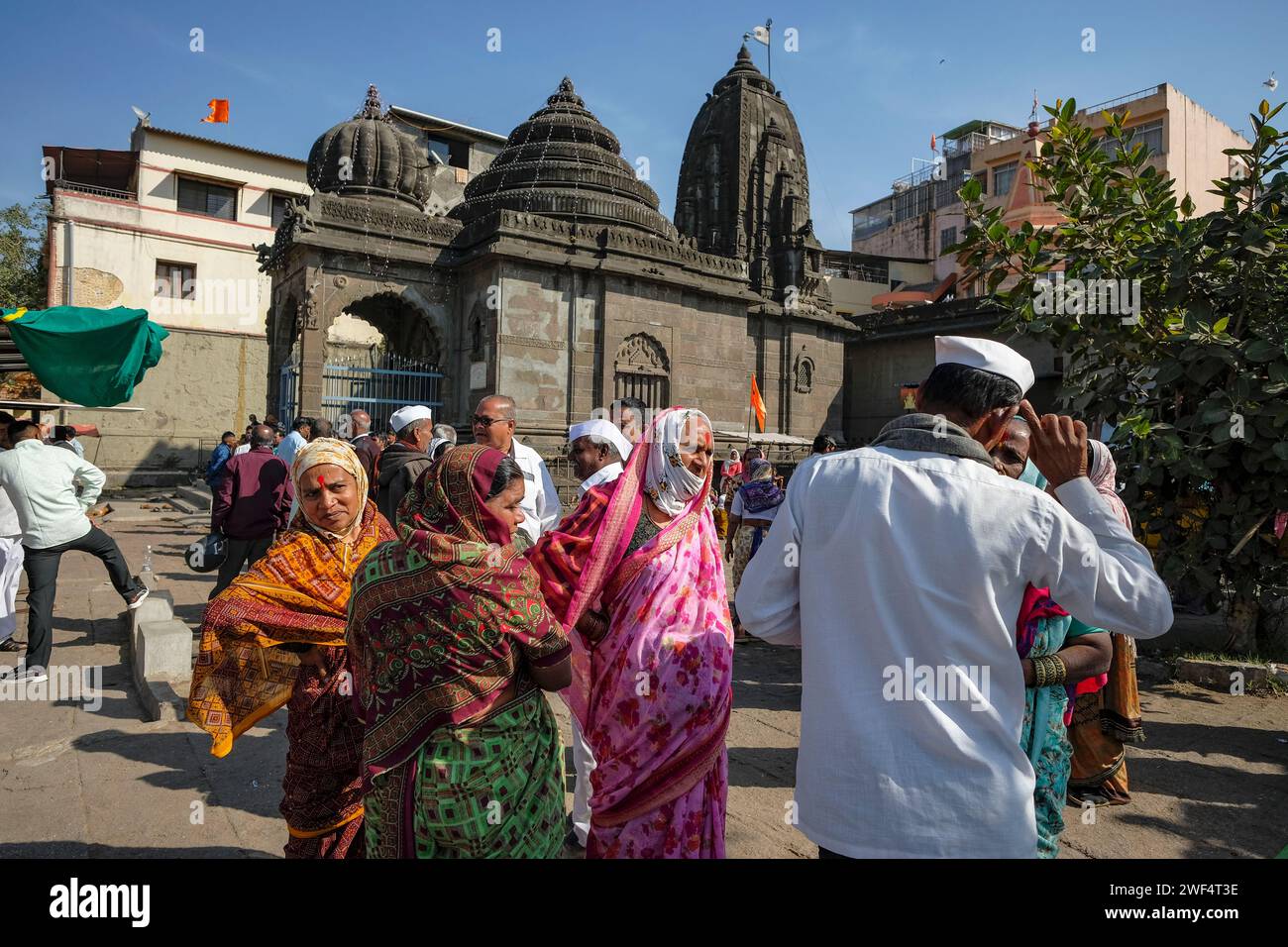 Nashik, India - 25 gennaio 2024: Persone che visitano il Ganga Ghat a Nashik, India. Foto Stock