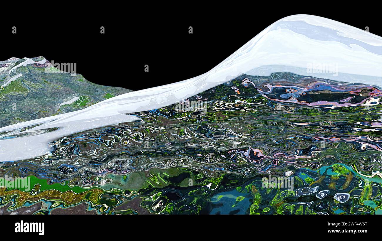 rendering 3d dell'oceano. Generato dal computer Foto Stock