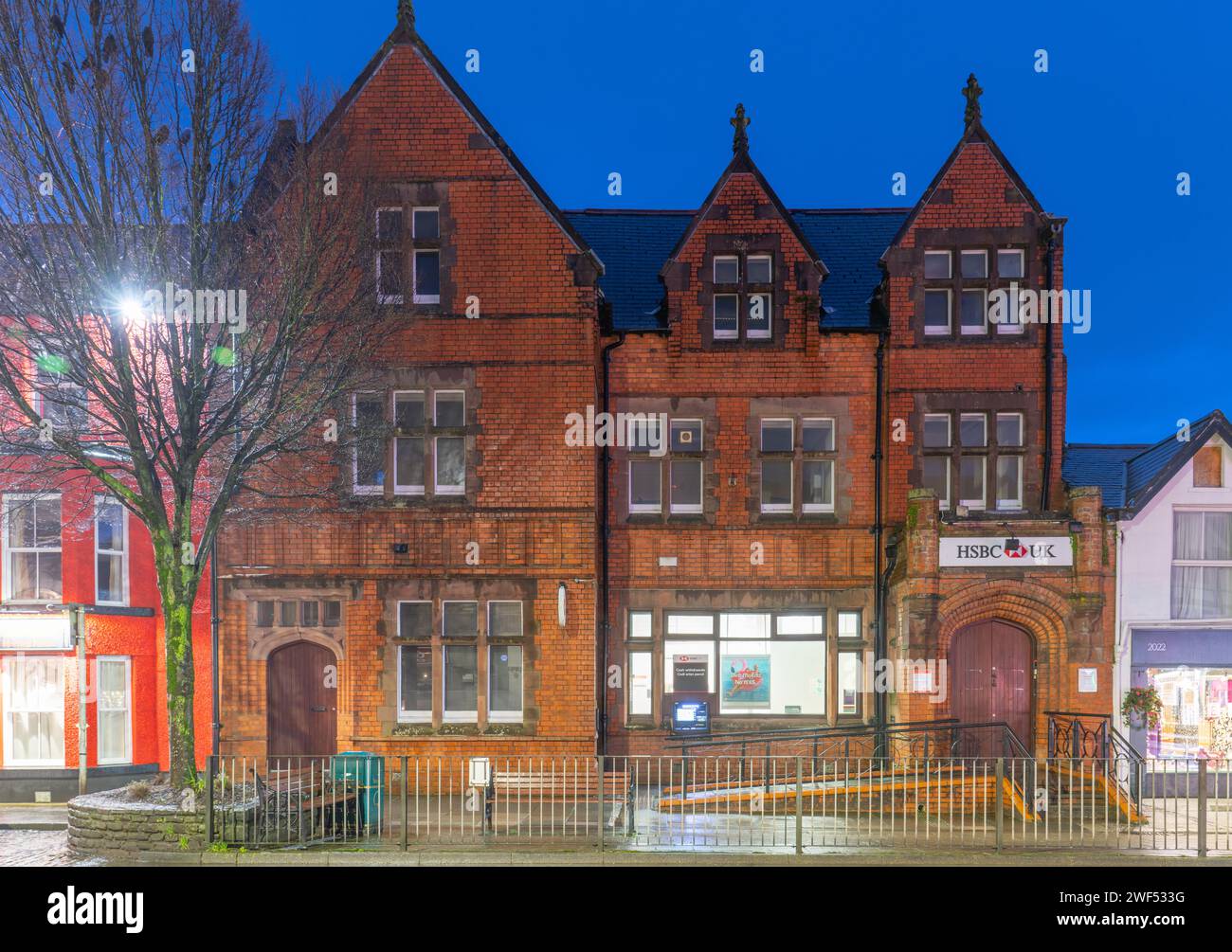 Bala HSBC Bank, High Street, Bala, Gwynedd, North Wales, nel gennaio 2024. Foto Stock