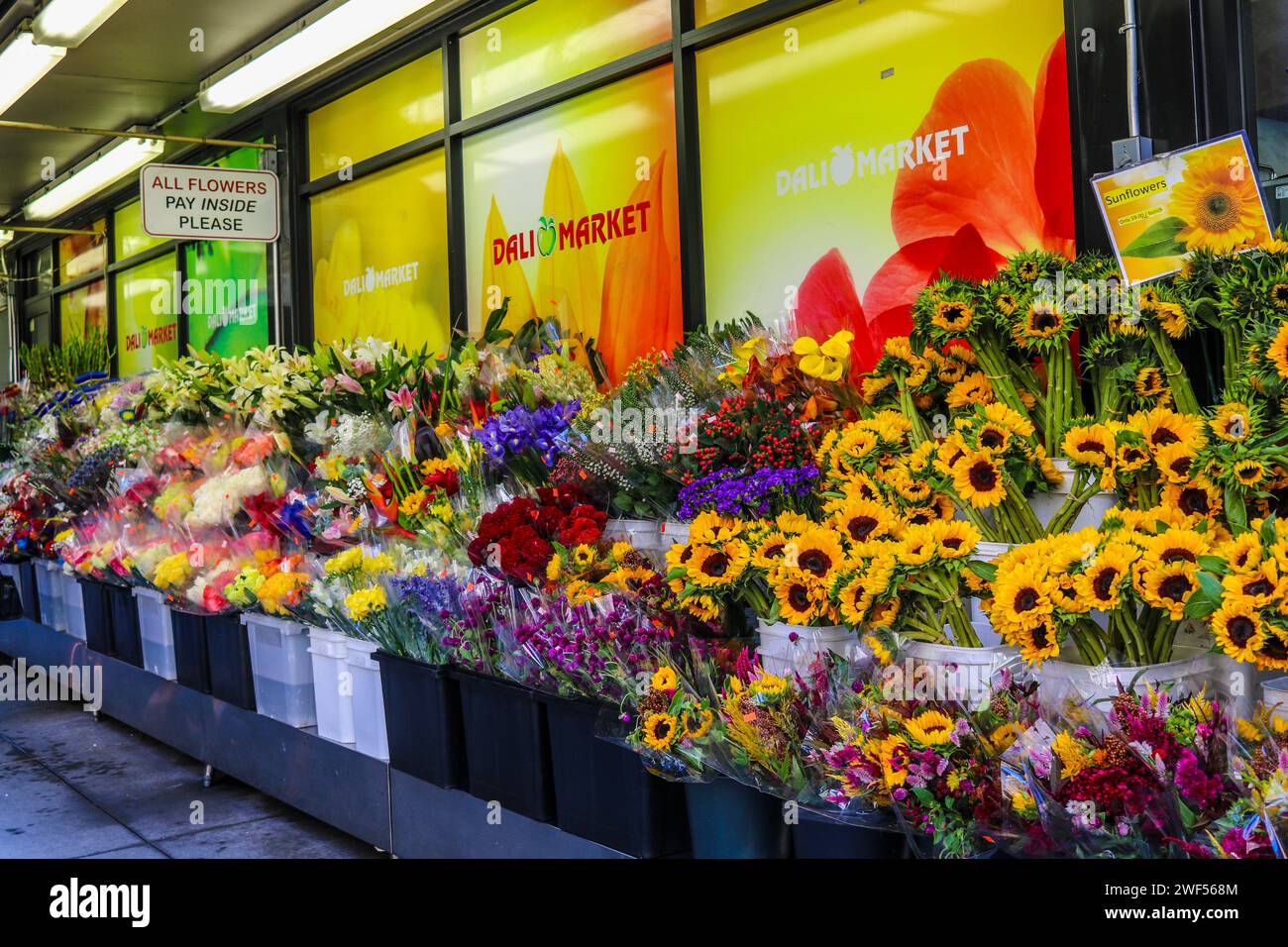 Fioraio per le strade di New york Foto Stock