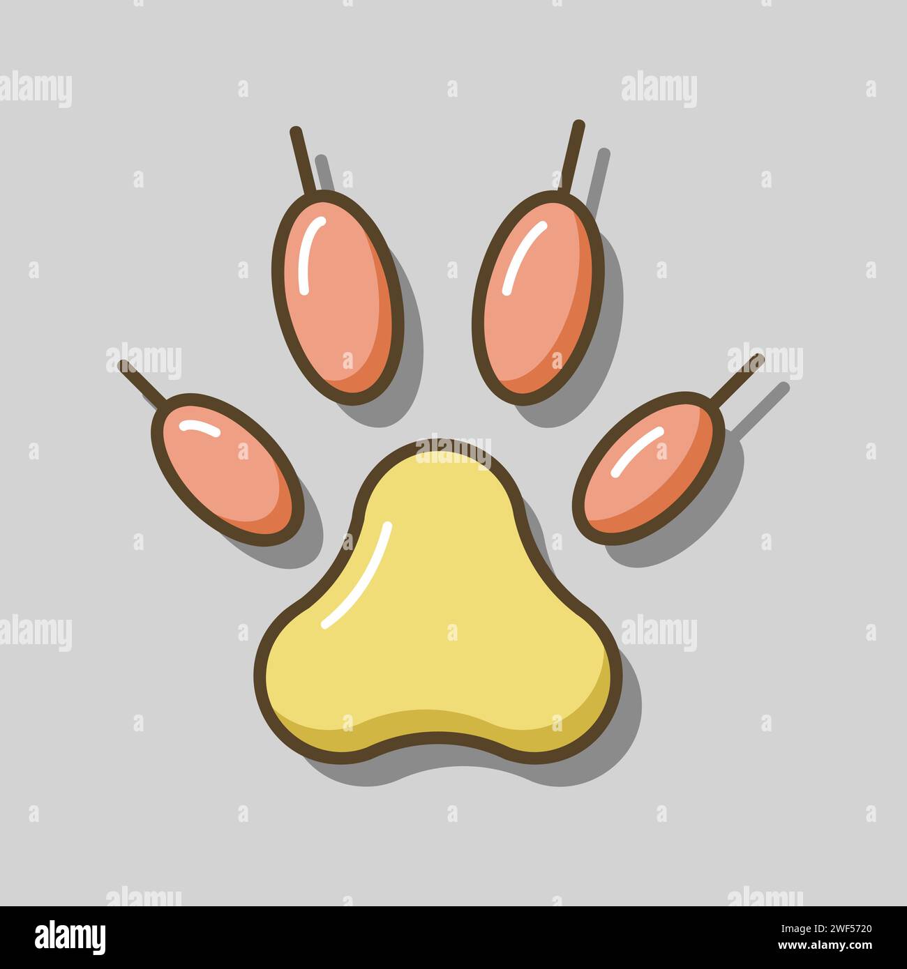 Icona vettore di zampa predatoria. Cartello animali domestici. Simbolo grafico per siti Web e applicazioni per animali domestici e veterinari, design, logo, app, interfaccia utente Illustrazione Vettoriale