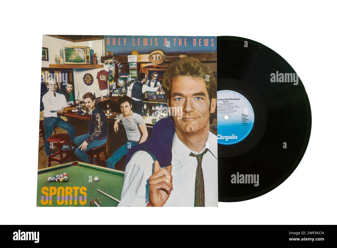 Cover dell'album SPORTS della band americana HUEY LEWIS E LE NOTIZIE del 1983 Foto Stock