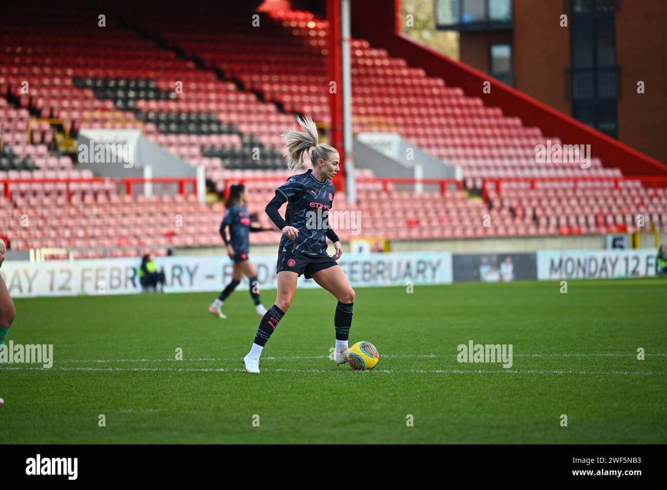 Alex Greenwood, Tottenham Hotspur Women contro Manchester City Women al Gaughan Stadium, East London, Regno Unito. Domenica 28 gennaio 2024 Foto Stock