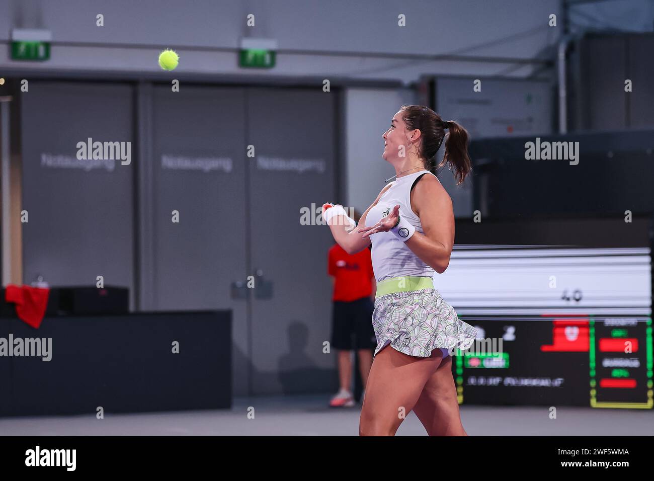 Linz, alta Austria, Austria. 28 gennaio 2024. Jodie Burrage (GBR) in azione durante l'alta Austria Ladies Linz - Womens Tennis, WTA500 (Credit Image: © Mathias Schulz/ZUMA Press Wire) SOLO USO EDITORIALE! Non per USO commerciale! Foto Stock