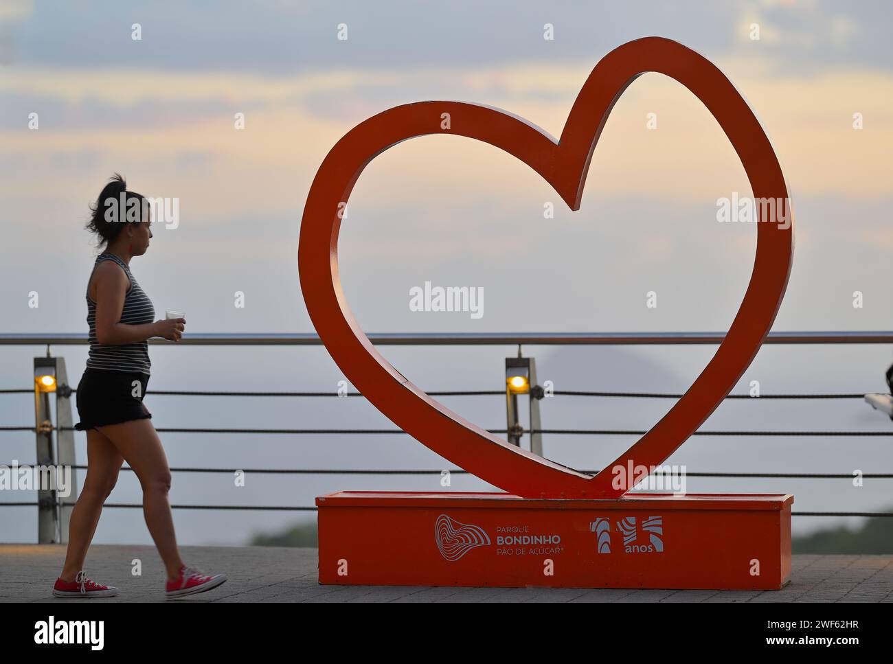 Vista panoramica dal Pan di zucchero (Pão de Açúcar), Rio de Janeiro BR Foto Stock
