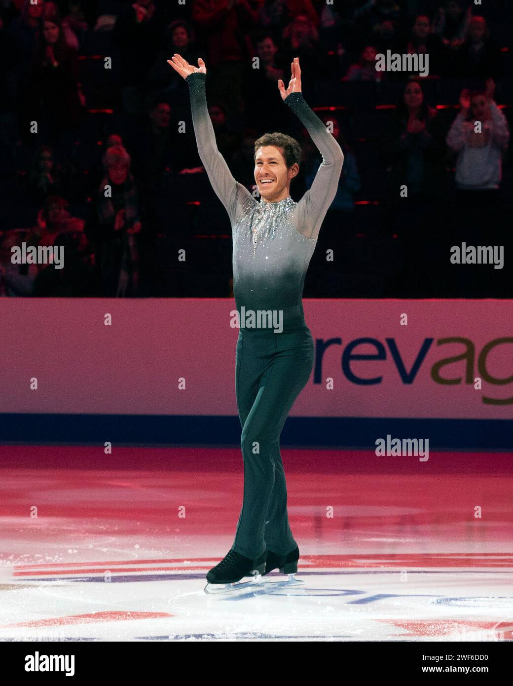 Columbus, Ohio, Stati Uniti. 28 gennaio 2024. Jason Brown pattina nella spettacolare pista di pattinaggio agli US Figure Skating Championships. Crediti: Brent Clark/Alamy Live News Foto Stock