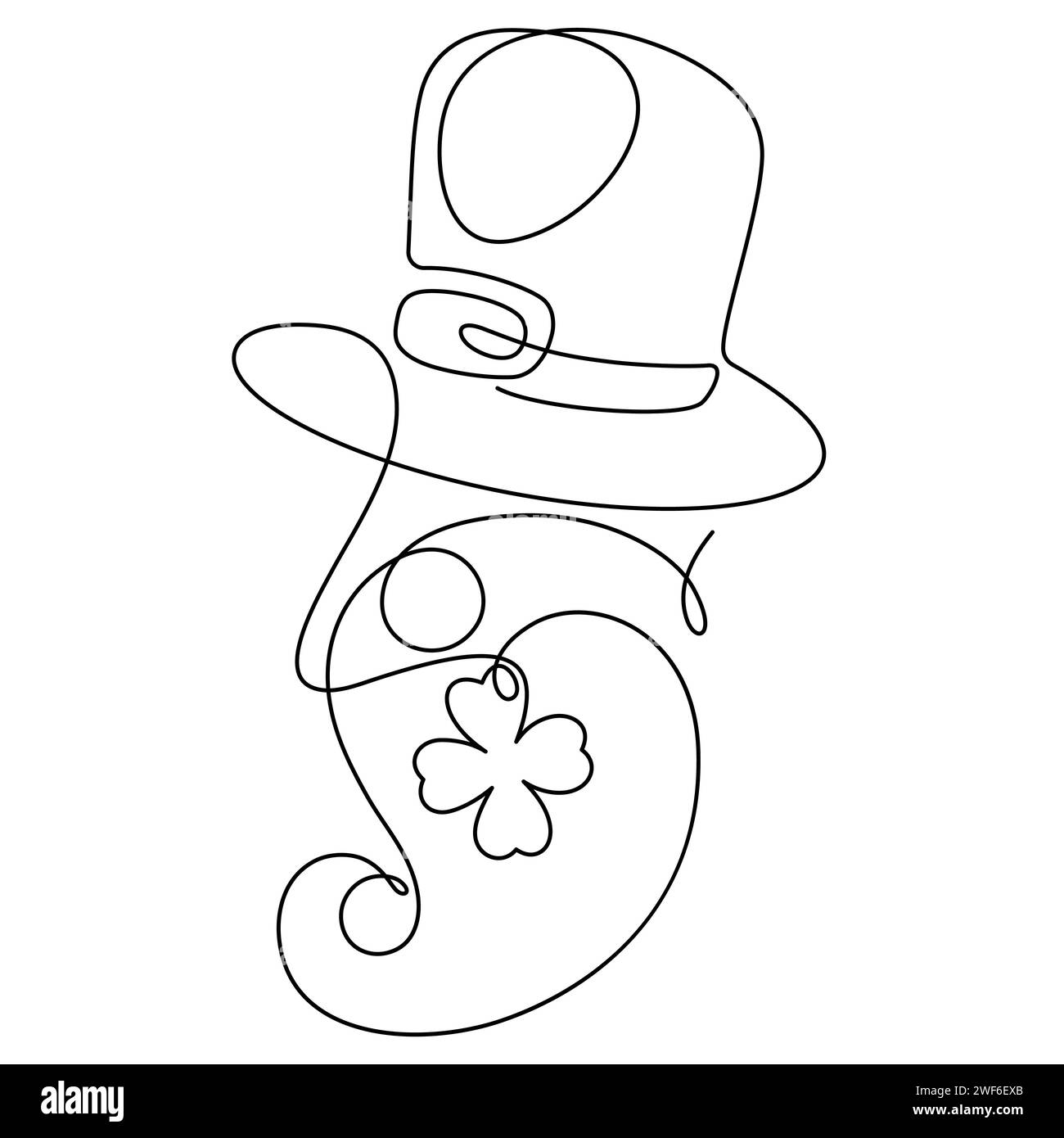 disegno di una linea continuo dell'illustrazione vettoriale della faccia dello gnomo Illustrazione Vettoriale