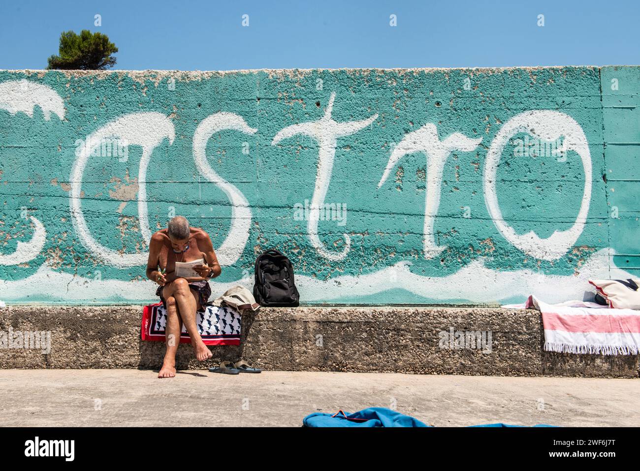 Il porto di Castro Marina, Salento, Puglia, Italia Foto Stock