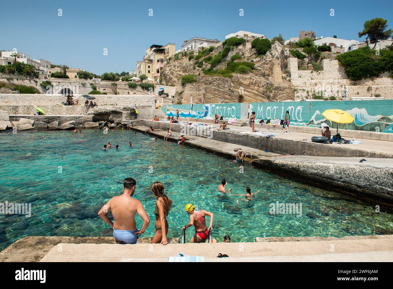 Il porto di Castro Marina, Salento, Puglia, Italia Foto Stock