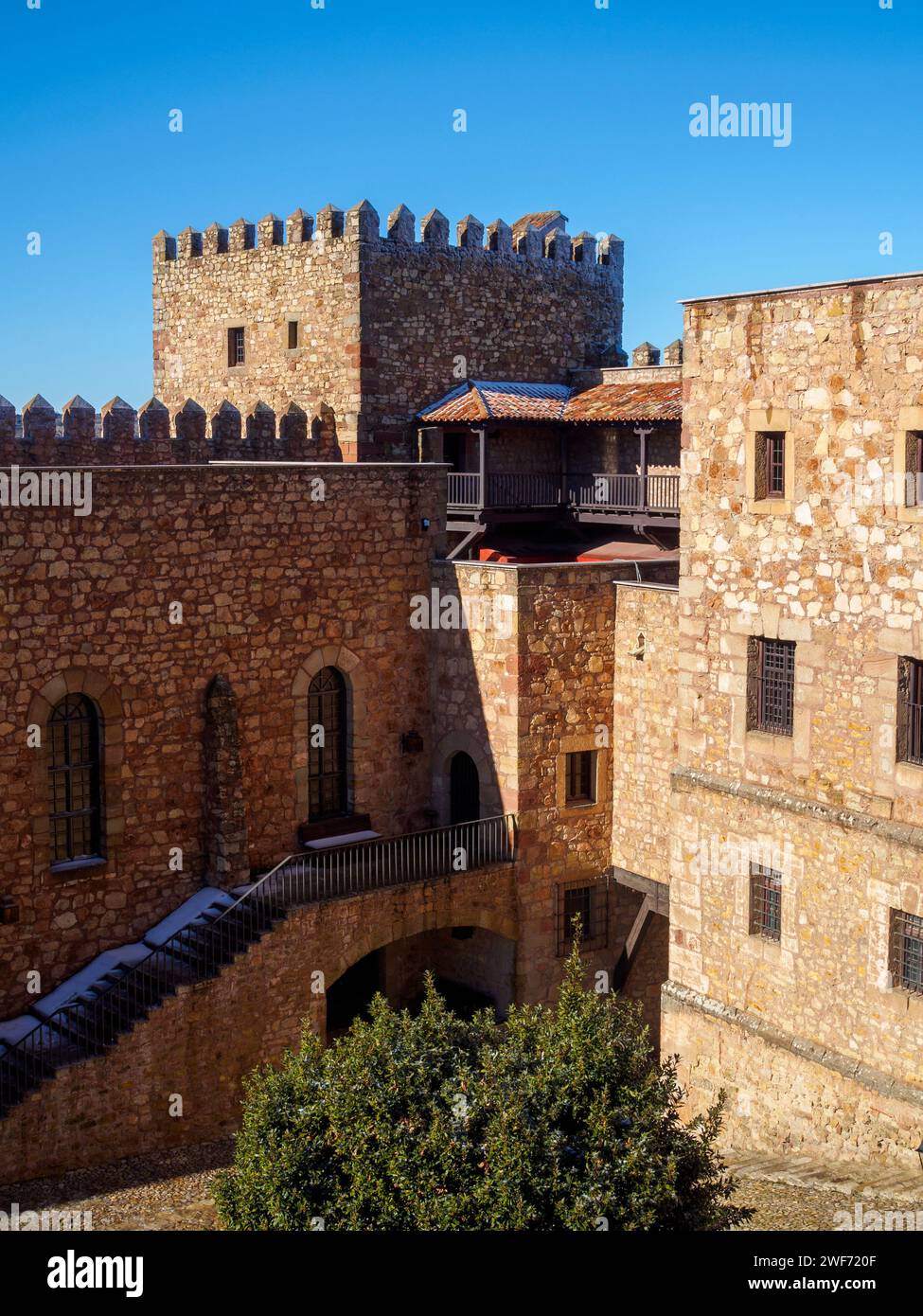 Il Castello dei Vescovi di Sigüenza. Guadalajara, Castilla la Mancha, Spagna. Foto Stock