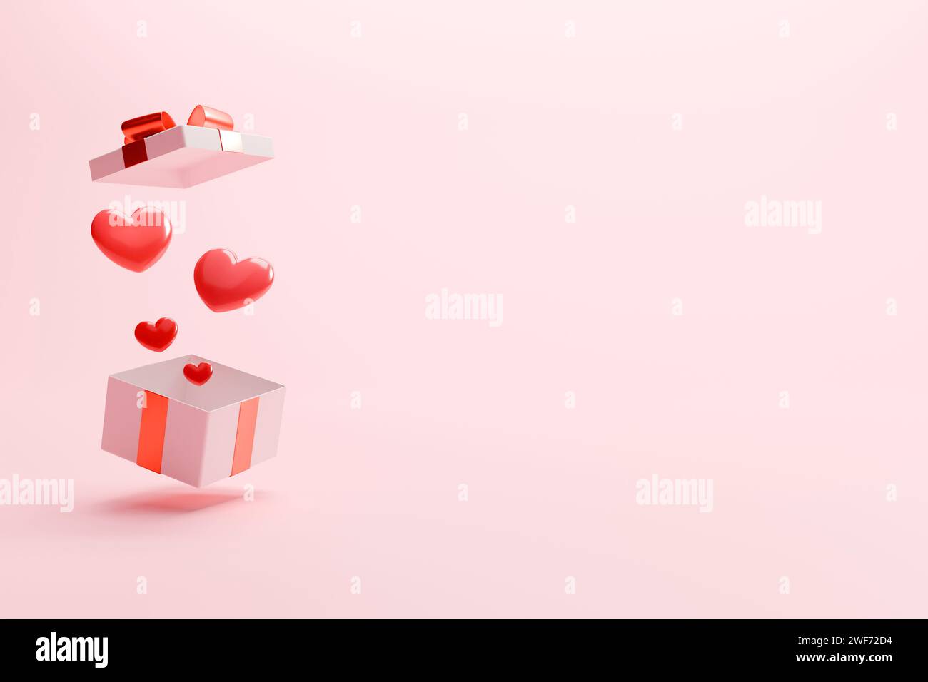 Varie forme di cuore per trasmettere l'amore con il cuore per un felice San Valentino. Foto Stock