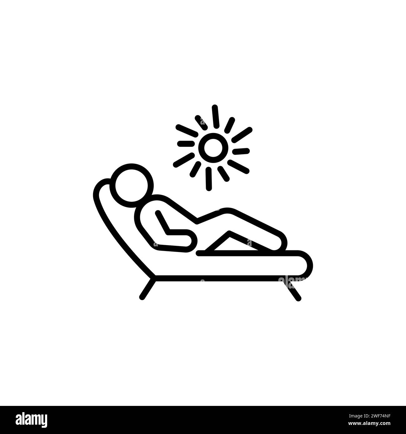 Icona solarium disegno simbolo illustrazione vettoriale Illustrazione Vettoriale