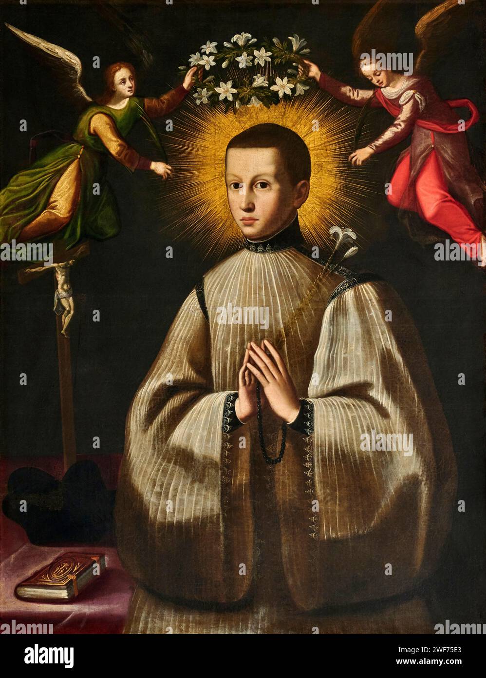 San Luigi Gonzaga - olio su tela - pittore bresciano nel 1604 - Montichiari (BS) , chiesa di San Pietro Foto Stock