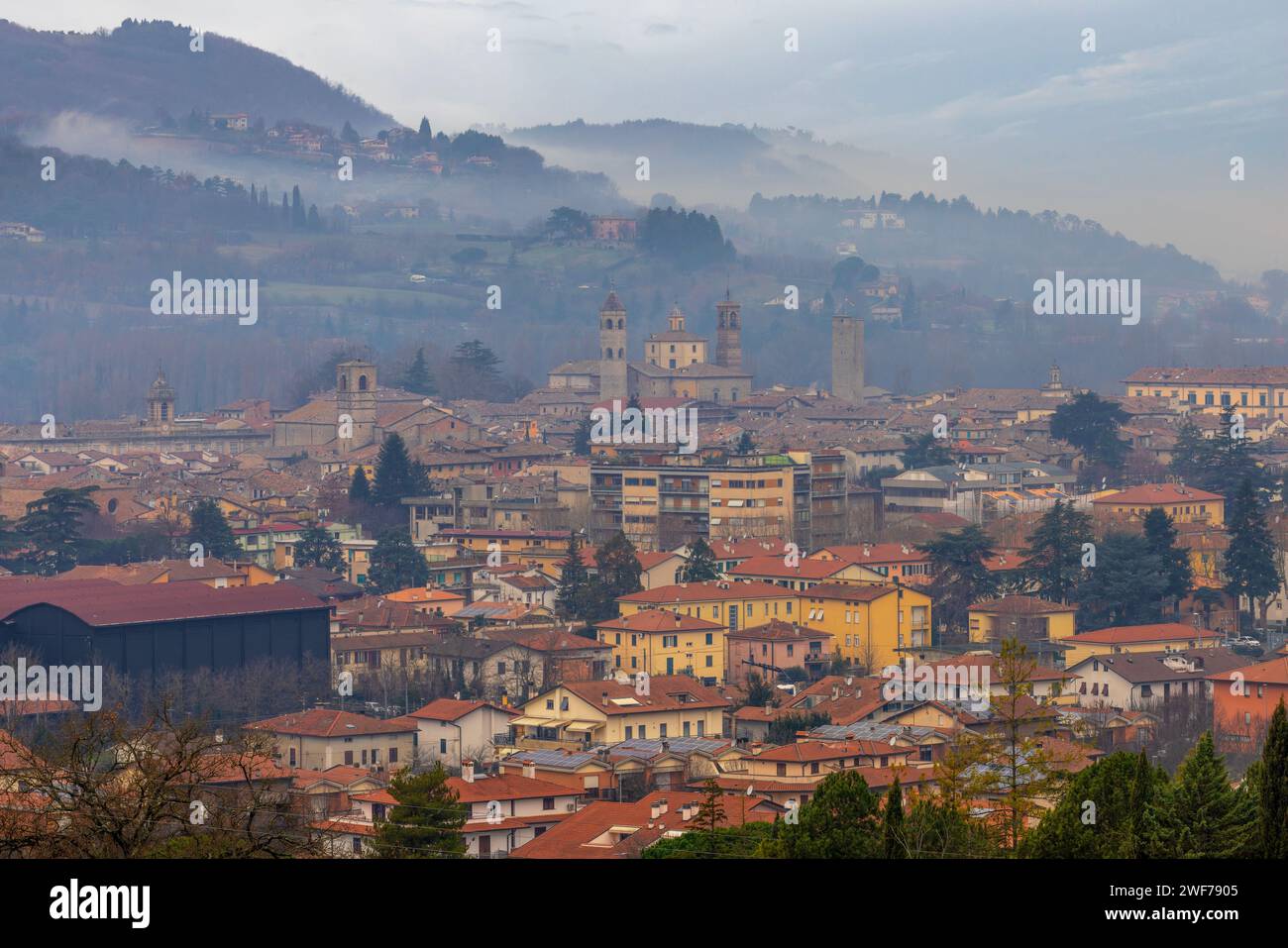 Lo skyline di città di Castello in Umbria, Italia. Foto Stock