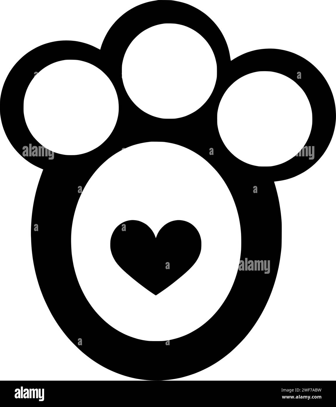 illustrazione del cuore silhouette animale logo coniglio icona amore contorno animale coniglio zampa felicità lepre bambino adorabile saluto mammifero forma bambino sorriso orecchio festivo Illustrazione Vettoriale