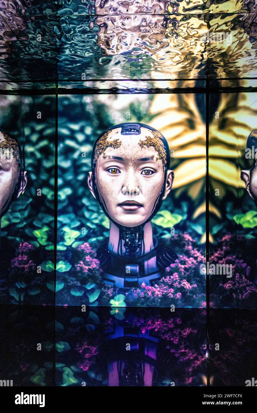 'Agnets Space' di Markos Kay presso Illusionaries: Mostra di spazi latenti, Canary Wharf, Londra, Inghilterra Foto Stock