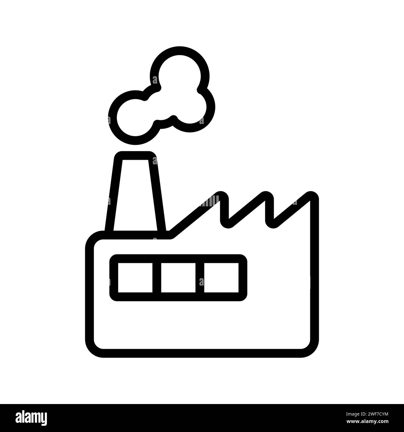 Icona del vettore di profilo dell'inquinamento in fabbrica Illustrazione Vettoriale