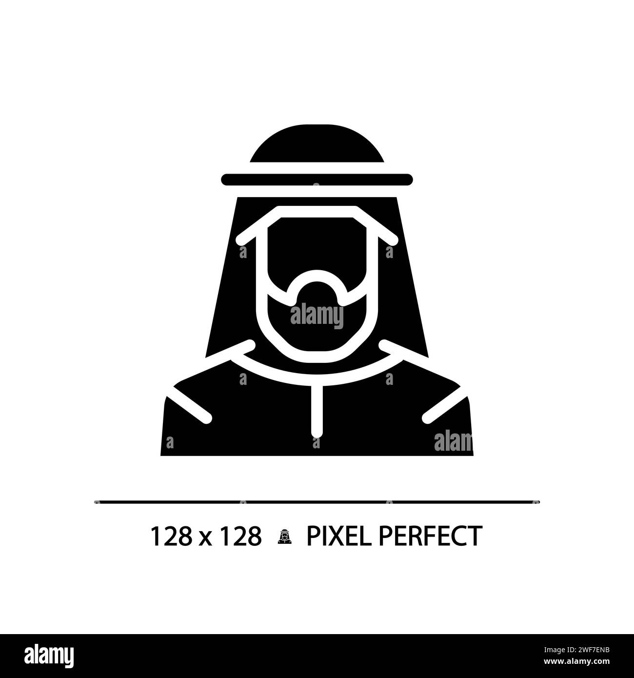 Icona araba del glifo nero dell'uomo kandura Illustrazione Vettoriale