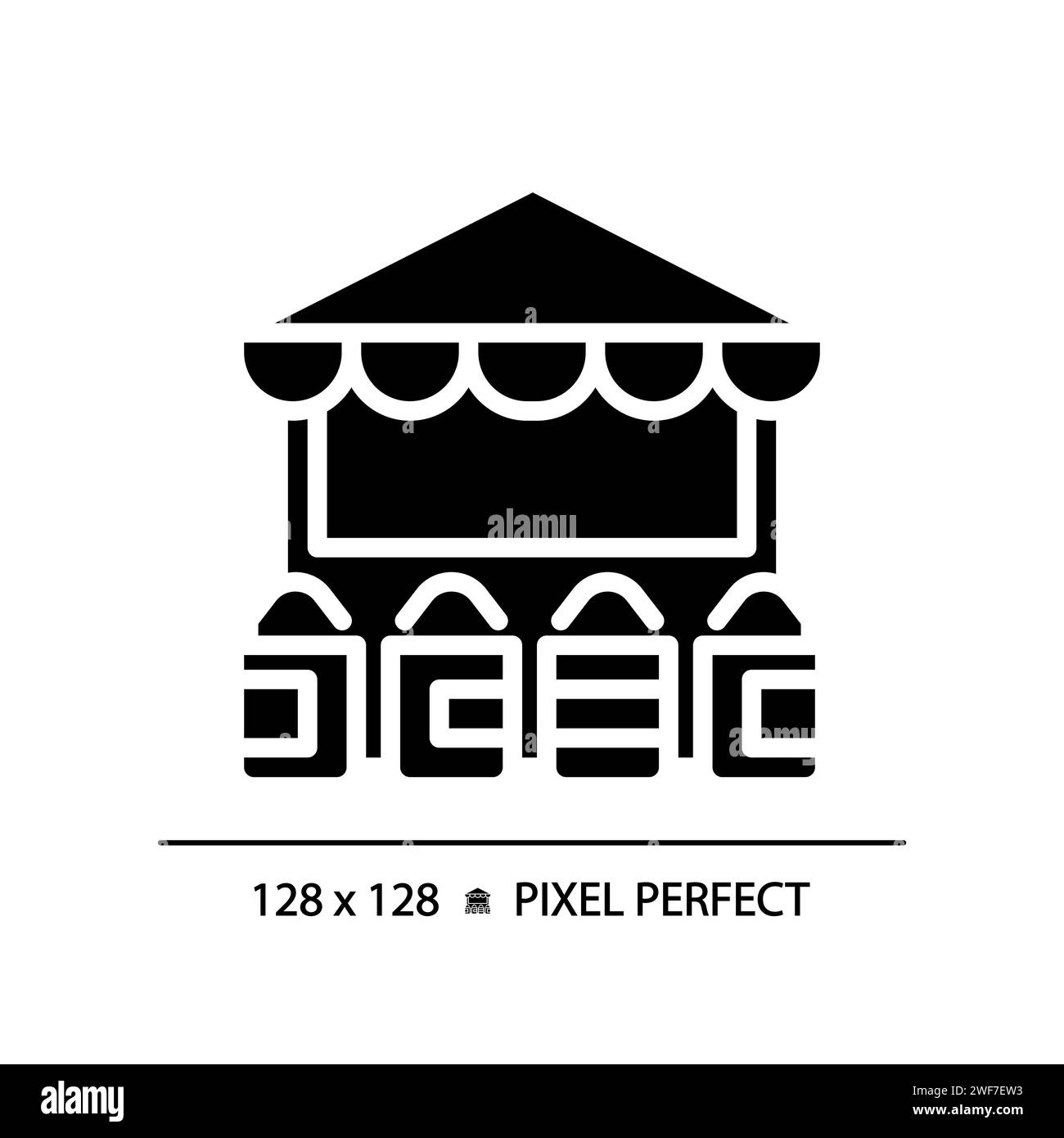 Tradizionale icona del glifo nero del mercato arabo delle spezie e delle erbe Illustrazione Vettoriale