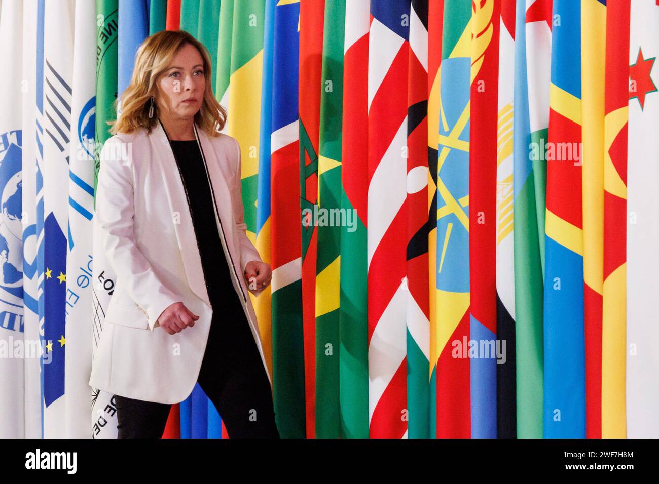 Roma, Italia. 29 gennaio 2024. Politica Vertice internazionale Italia-Africa. Un ponte per la crescita comune" nella foto Giorgia Meloni Credit: La Presse/Alamy Live News Foto Stock