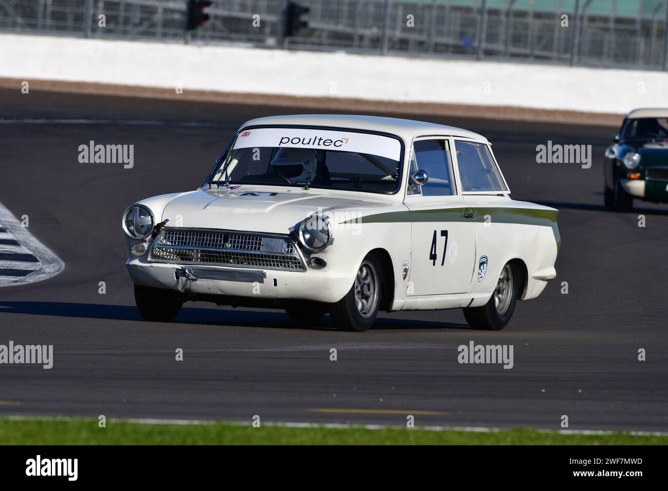 Nigel Cox, Ford Lotus Cortina, HSCC Historic Touring Car Championship con Ecurie Classic, HSCC Silverstone Finals, diverse classificazioni combinate Foto Stock