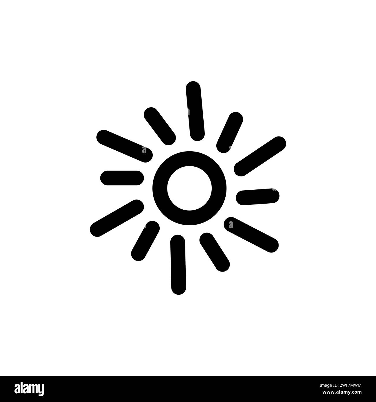 Ornamento Sunburst - vettore elemento. Simbolo solare segno vettoriale isolato su sfondo bianco. Illustrazione Vettoriale