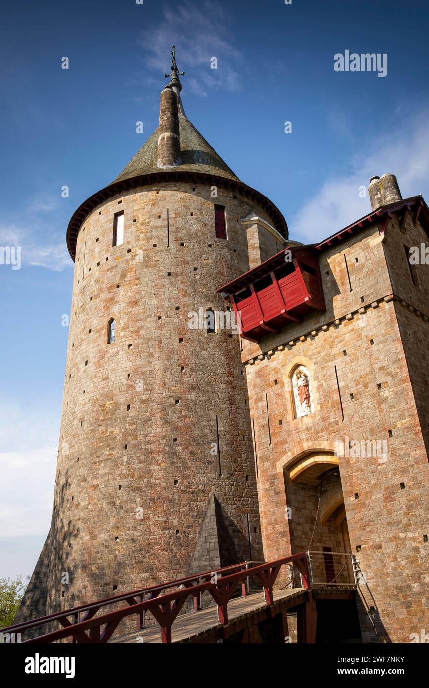 Galles, Glamorgan, Tongwynlais, ingresso Castell Coch Foto Stock