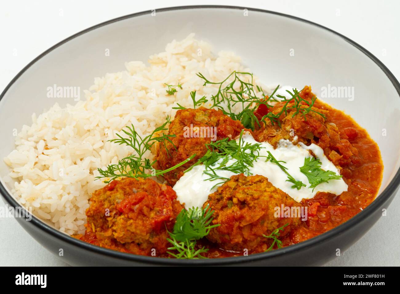 Polpette di agnello al curry Foto Stock