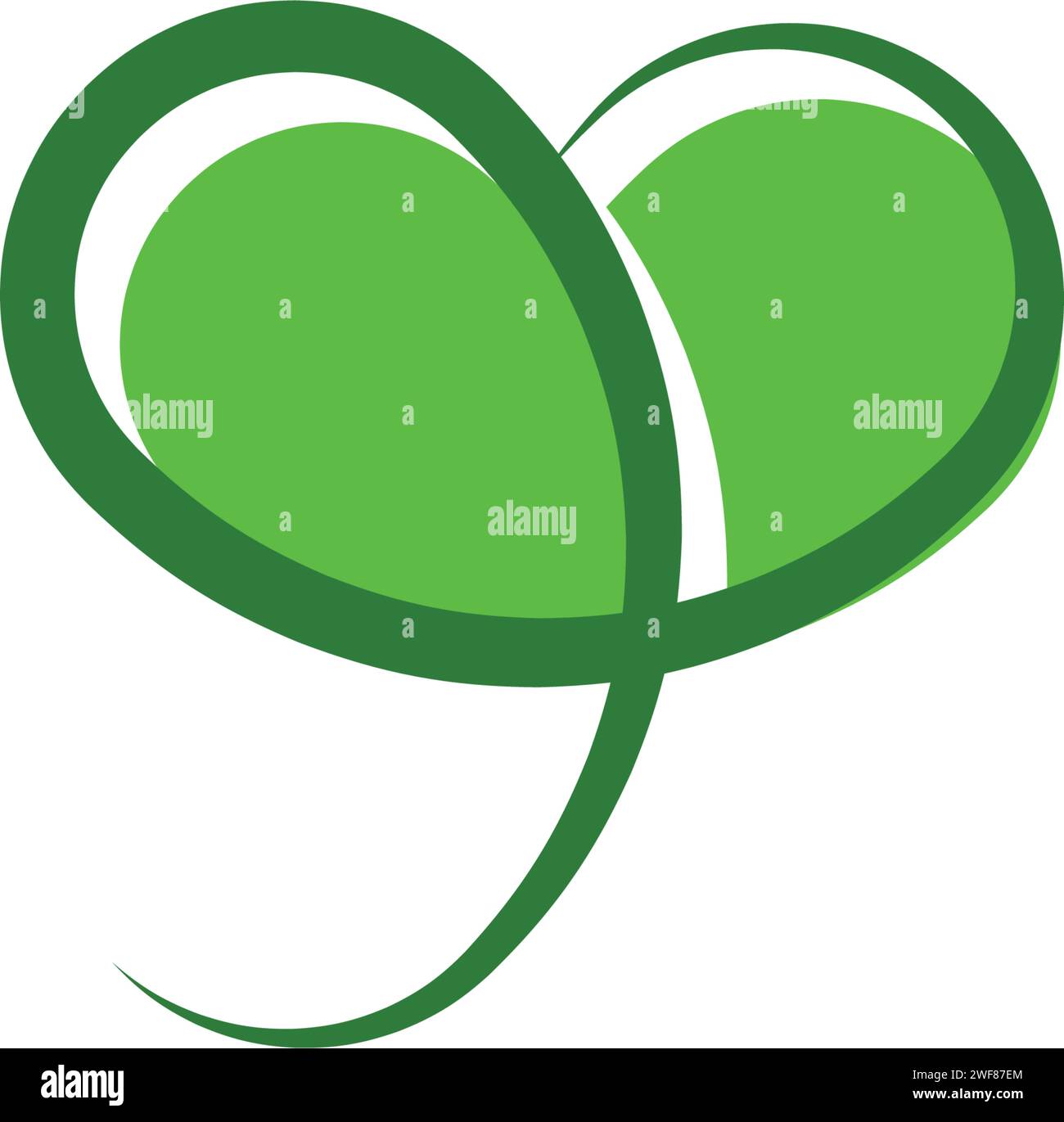 vettore astratto della pianta a cuore verde della foglia biologica Illustrazione Vettoriale