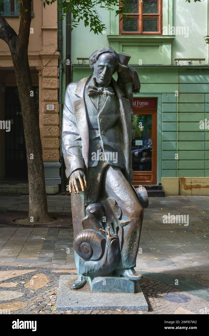 Statua di Hans Christian Andersen, città vecchia di Bratislava, Slovacchia Foto Stock