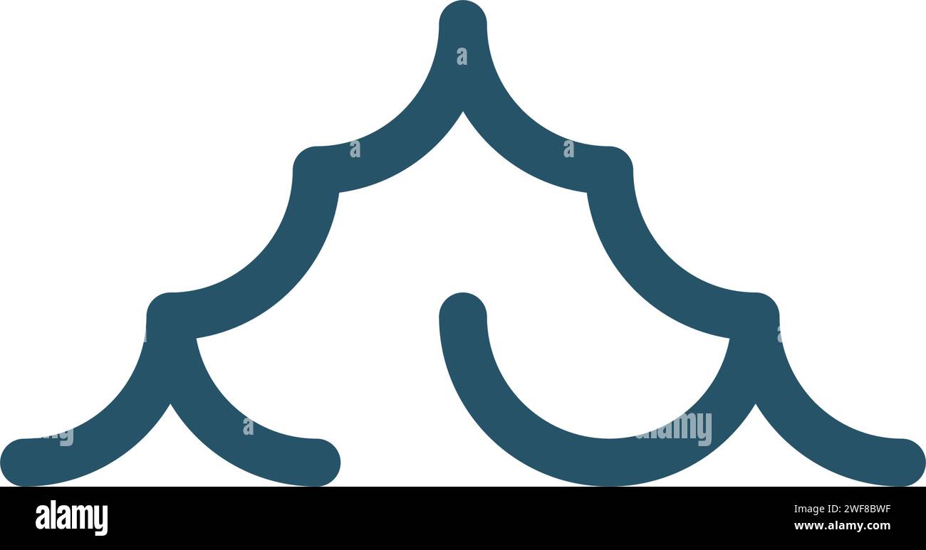 elemento di design vettoriale con icona del logo mountain dalla linea spessa Illustrazione Vettoriale