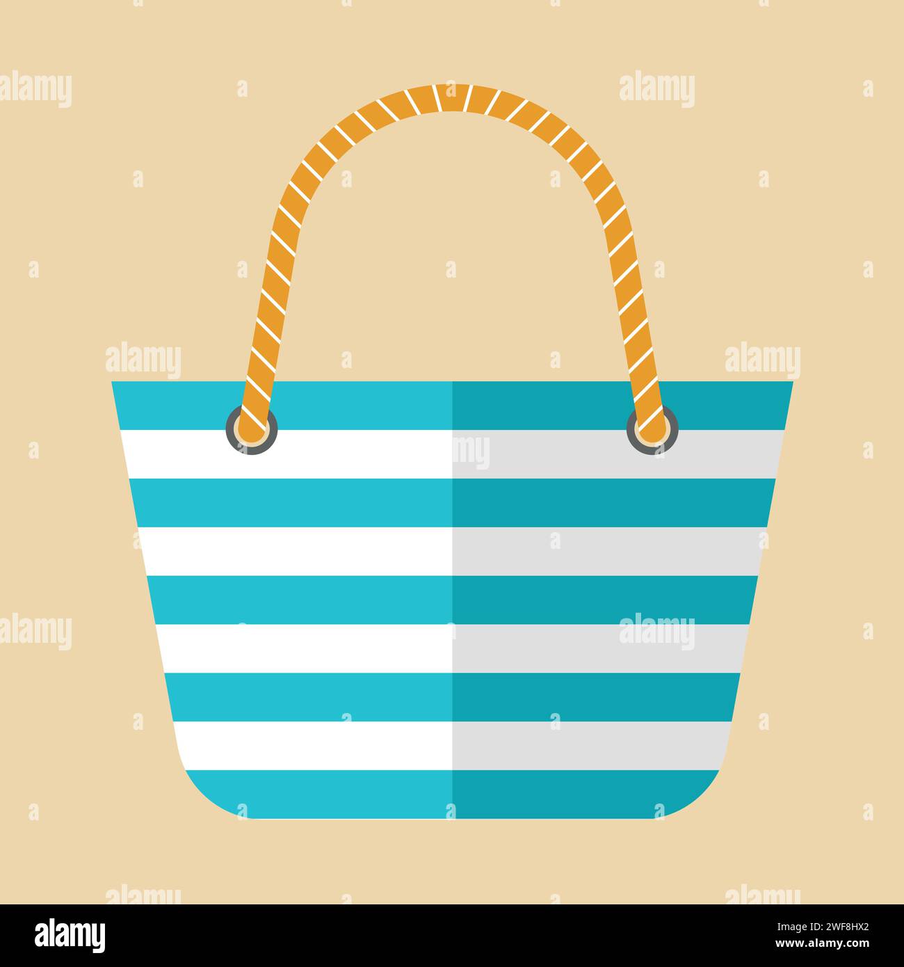 borsa da spiaggia per illustrazioni vettoriali da donna Illustrazione Vettoriale