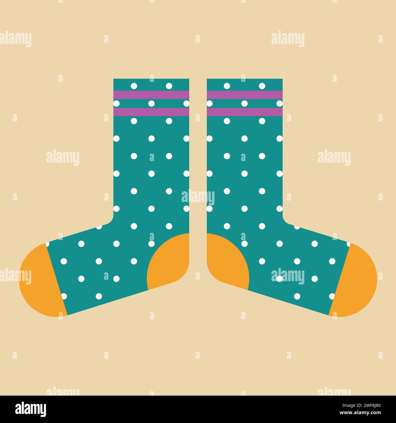 Calza lo schizzo piatto su uno sfondo Illustrazione Vettoriale