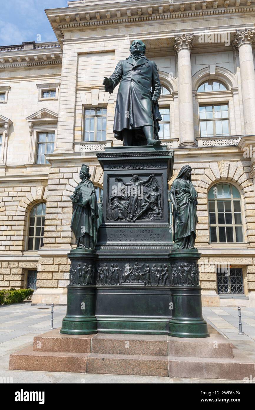 Il Freiherr-vom-Stein-Denkmal a Niederkirchnerstraße, Berlino Foto Stock