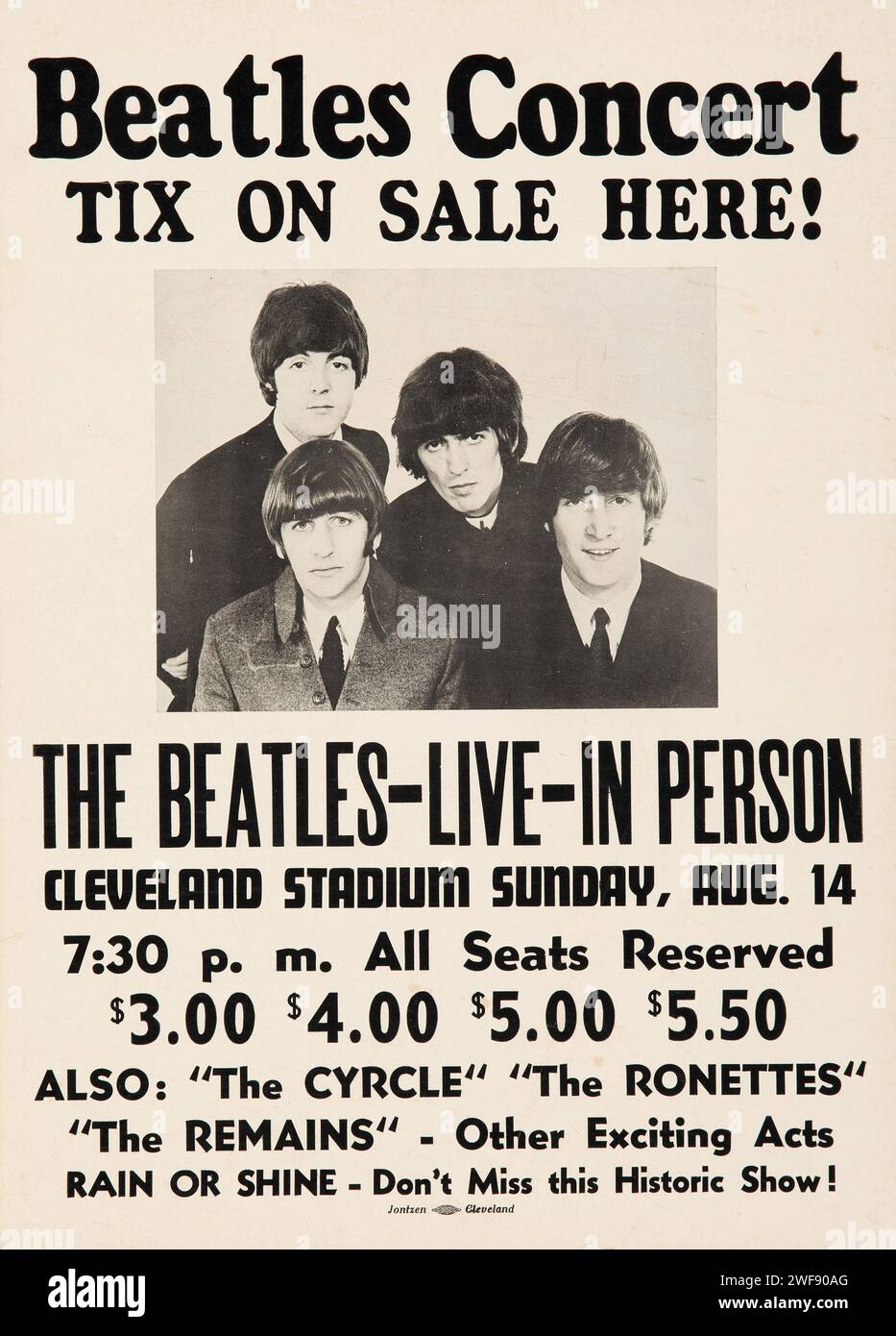 The Beatles, 14 agosto 1966 Cleveland, Ohio Final-Tour Concert poster Foto Stock