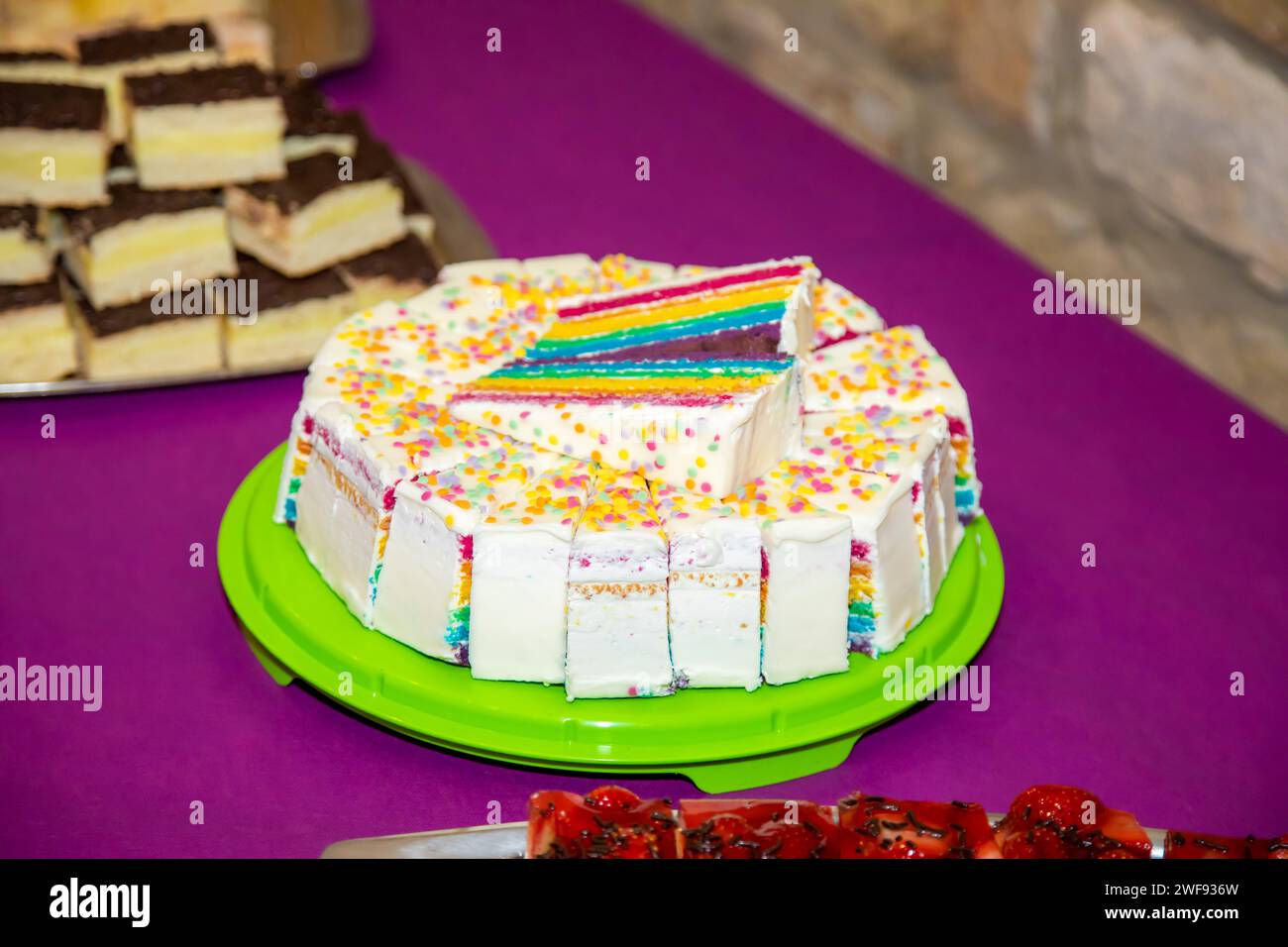 Kuchen torte auf einer Party Foto Stock