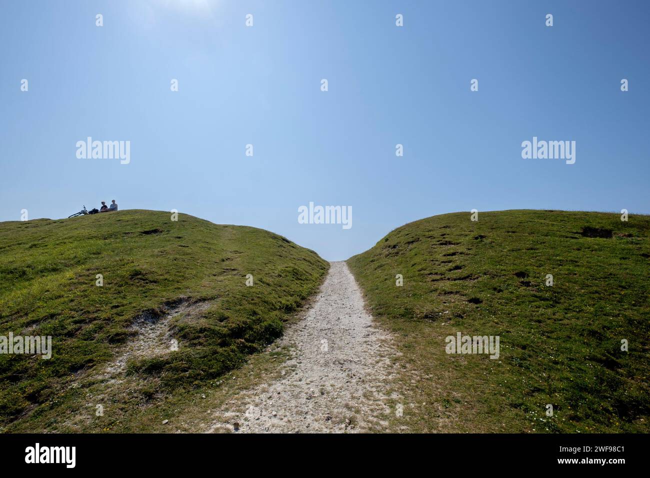Miniera di selce neolitica Cissbury Ring e Iron Age Hill Fort West Sussex Foto Stock