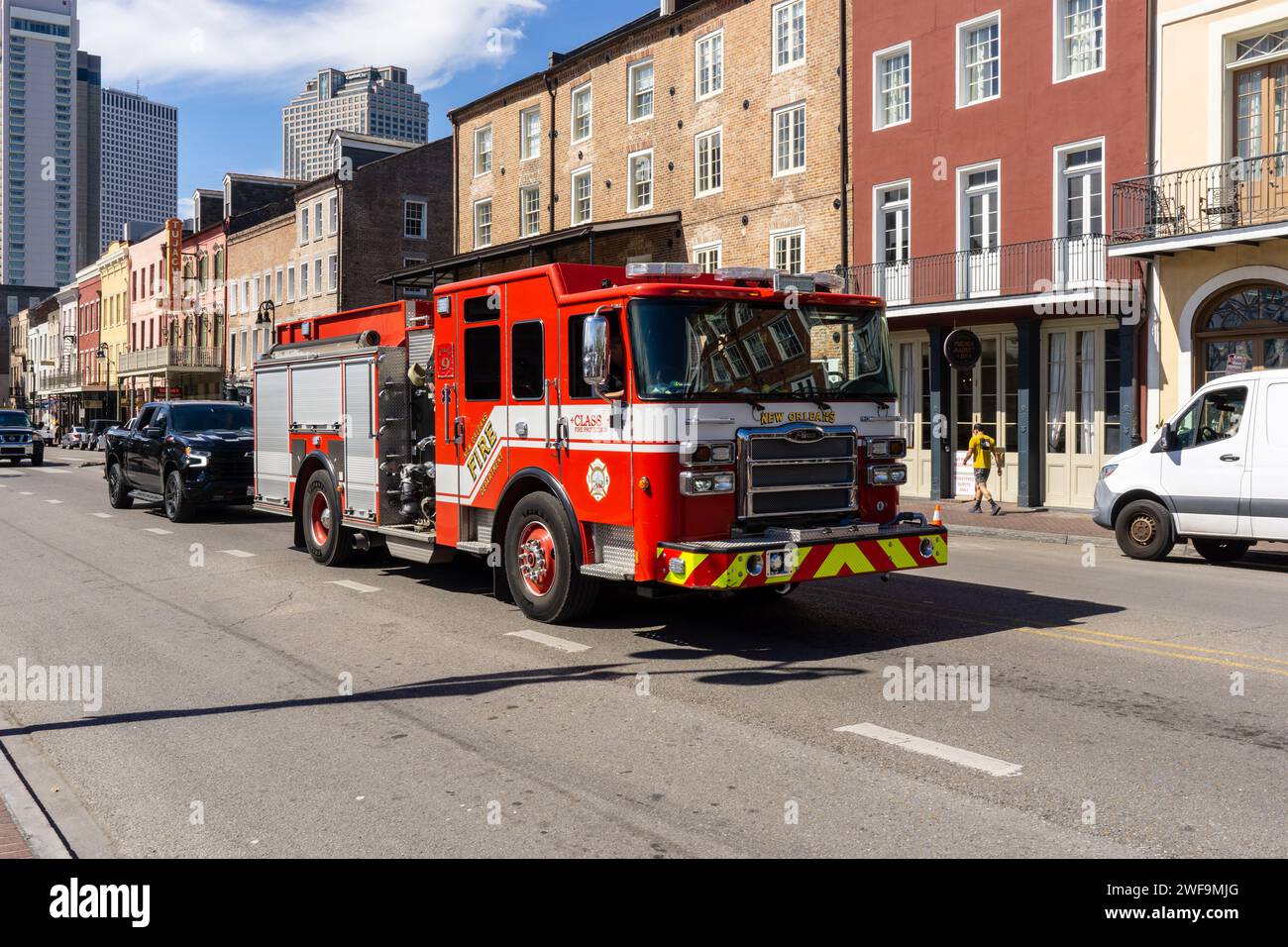 Camion dei vigili del fuoco di New Orleans Foto Stock