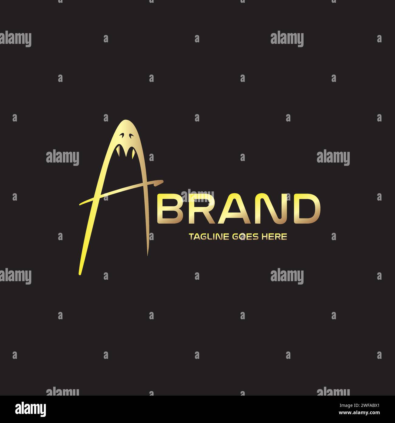 Lettera A e logo SHARK vettore di design Illustrazione Vettoriale