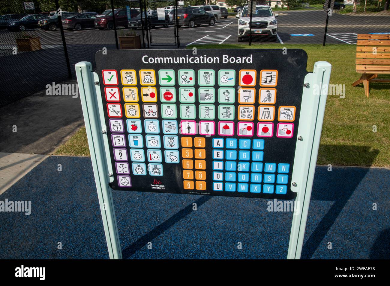 Palmer, Alaska. Il Palmer Family Park include un parco giochi con attrezzature per bambini con sedie a rotelle e altre esigenze specifiche. Include Foto Stock
