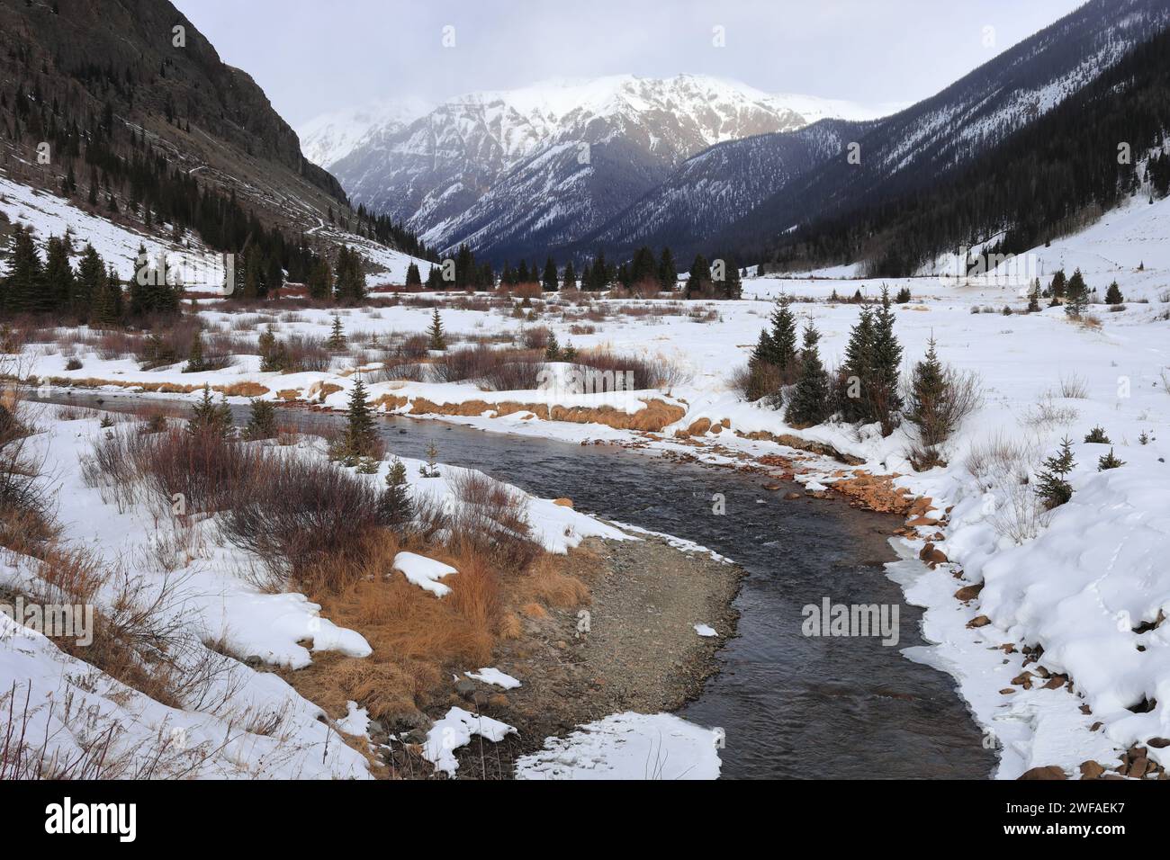 Vista invernale del Colorado meridionale Foto Stock