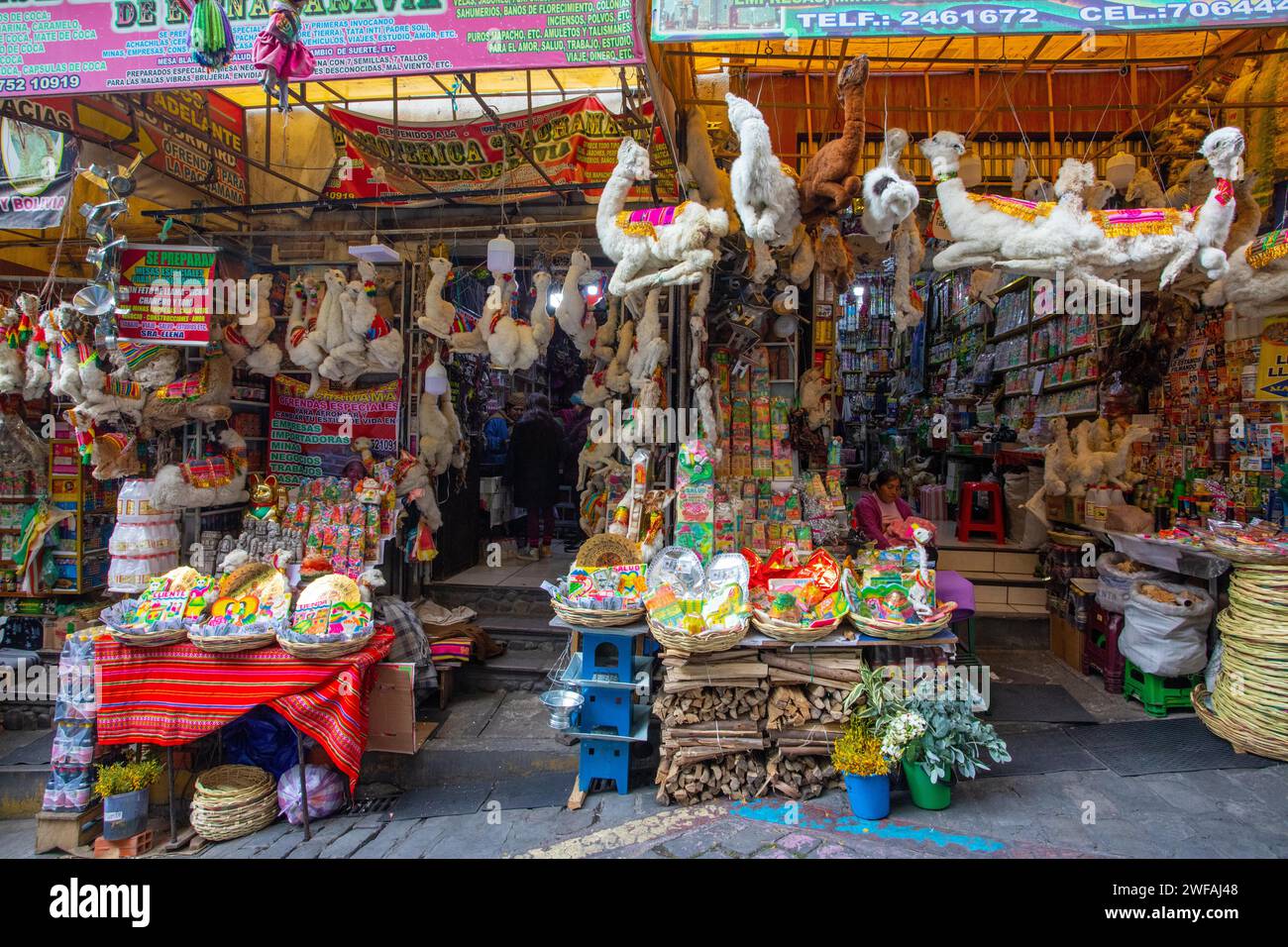 Mercato delle streghe la Paz Bolivia Foto Stock